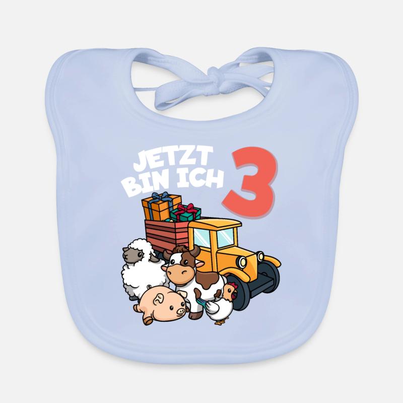 Ich bin schon 3 Traktor 3. Geburtstag Baby Bio-Lätzchen