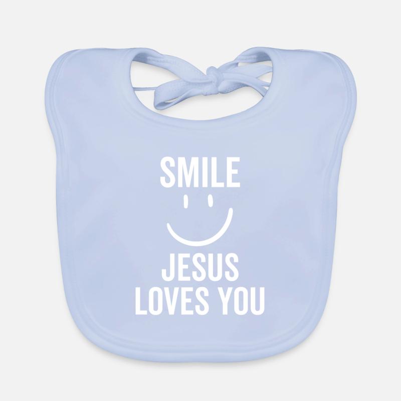 Souriez Jésus vous aime Bavoir bio Bébé