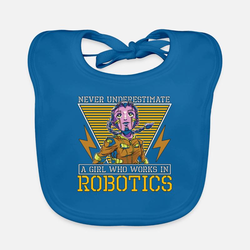 Robotics Never Underestimate A Girl Loves Computer Baby Bio-Lätzchen