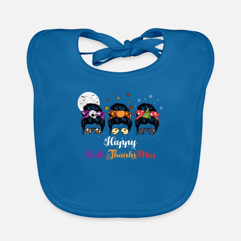 Happy HelloThanksMas Halloween Christmas Organic Baby Bibs