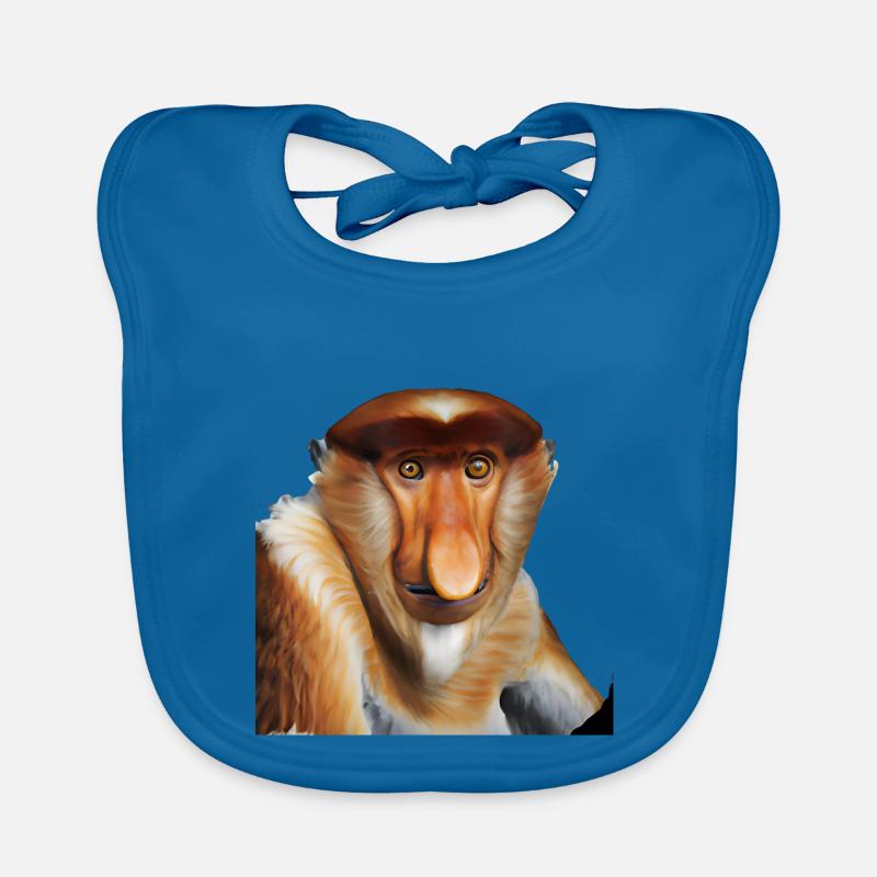 The exotic proboscis monkey Organic Baby Bibs