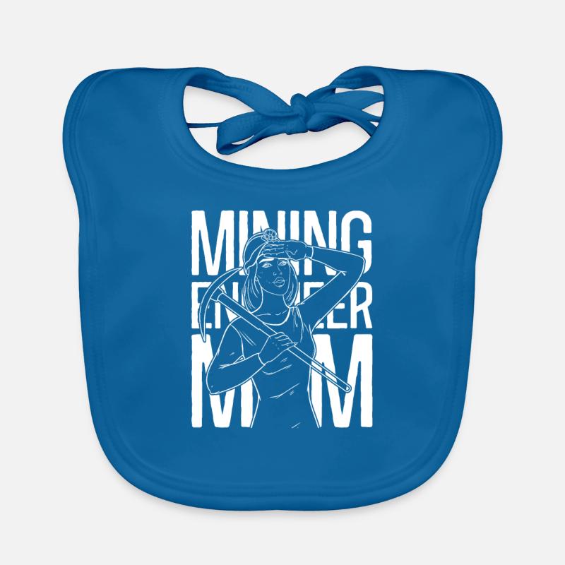 Engineer Mama Mining Engineer - Organic Baby Bibs - peacock-blue
