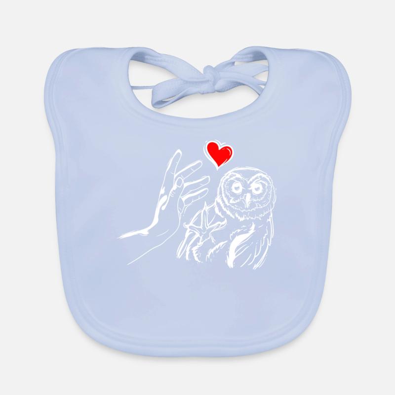 Eule Herz Händchen Halten mit Eule Baby Bio-Lätzchen
