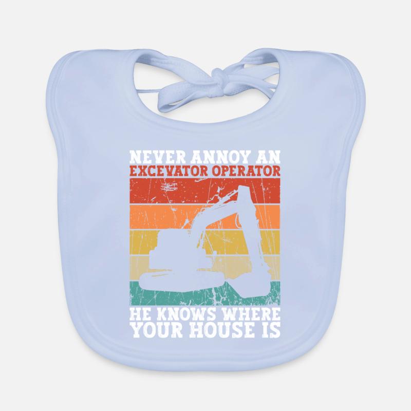 Bagger Baggerführer Schwermaschinenführer Organic Baby Bibs