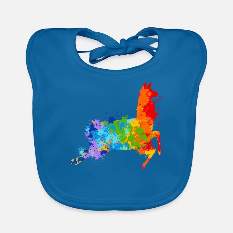 Paint Splash Llama Buntes Llama Baby Bio-Lätzchen