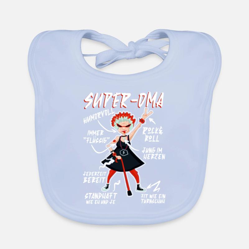 Anatomie eines Super Oma Großmutter Omi Baby Bio-Lätzchen