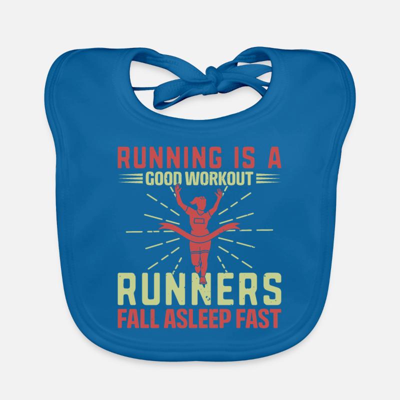 Marathon runner running Organic Baby Bibs