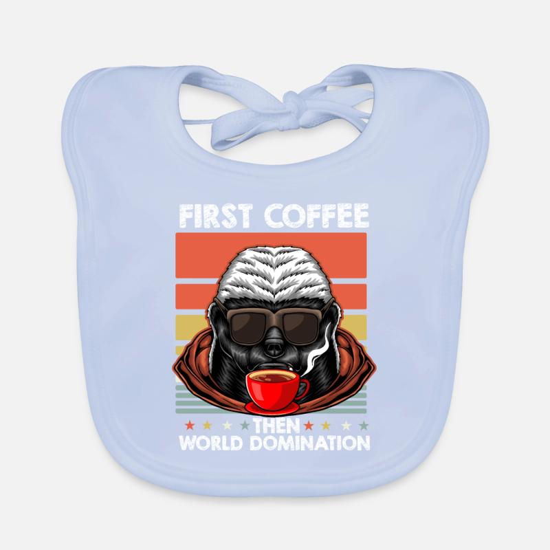 Honey Badger Ratel Sunglasses Coffee Organic Baby Bibs