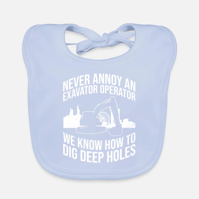 Bagger Baggern Baggerfahrer Bauarbeiter Organic Baby Bibs