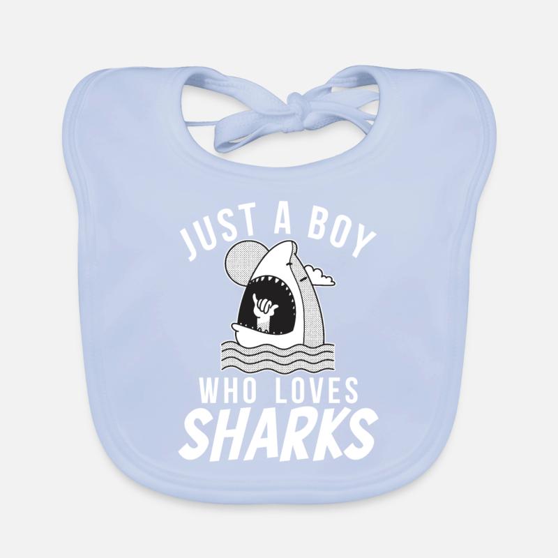Shark Gift Shark Lover Organic Baby Bibs