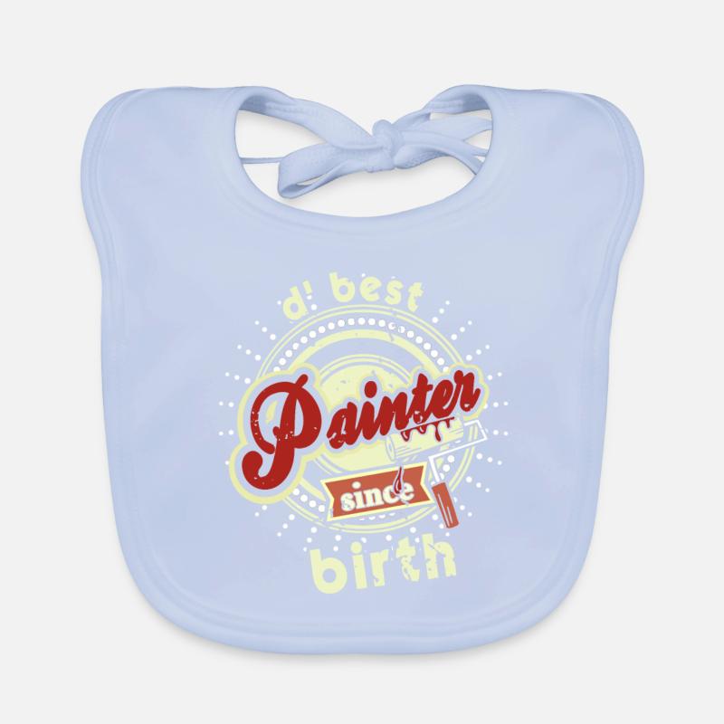 D' Best Painter Since Birth Retro Painter Designs Organic Baby Bibs