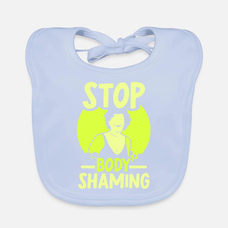 No more bodyshaming Annoying bodyshaming Organic Baby Bibs