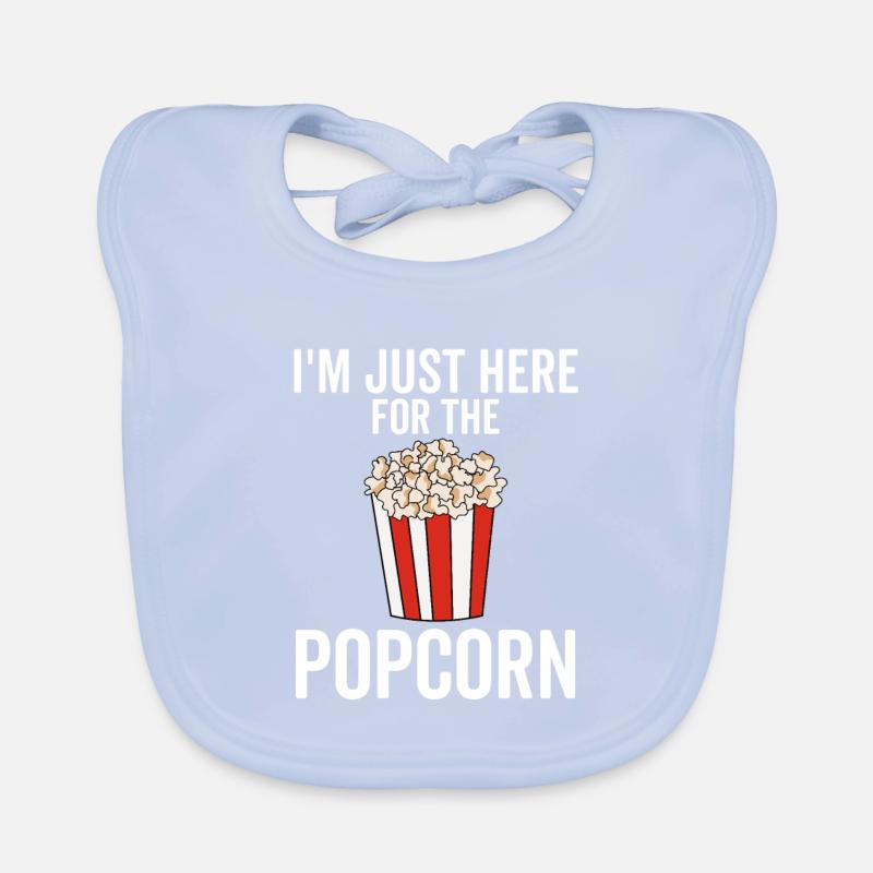 Je suis juste là pour le pop-corn Bavoir bio Bébé
