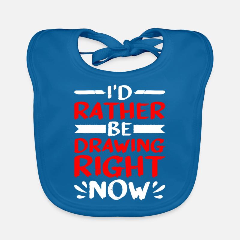 I'd rather be drawing right now 7 Organic Baby Bibs