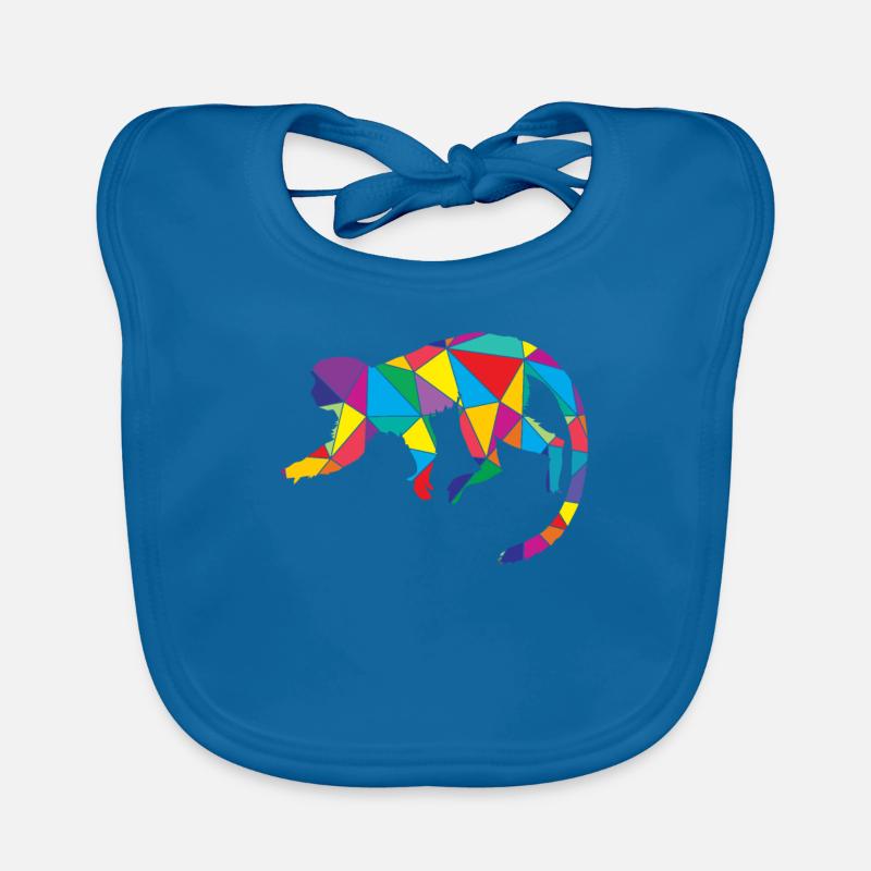 Low Poly Monkey Géométrie Polygone Monkey Bavoir bio Bébé