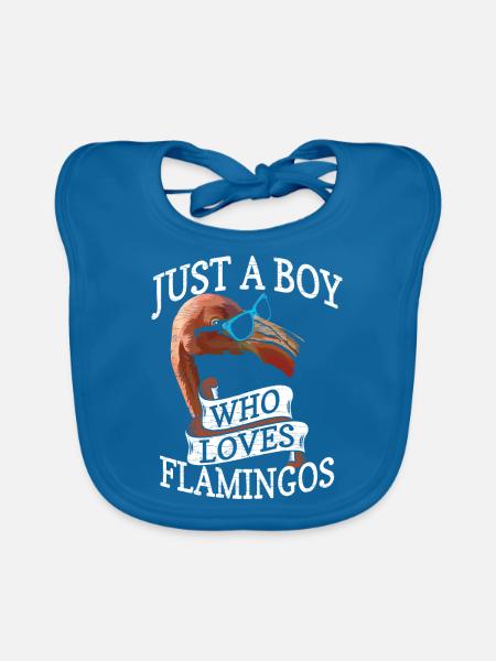 Flamingo Geschenk - Baby Bio-Lätzchen - Pfauenblau