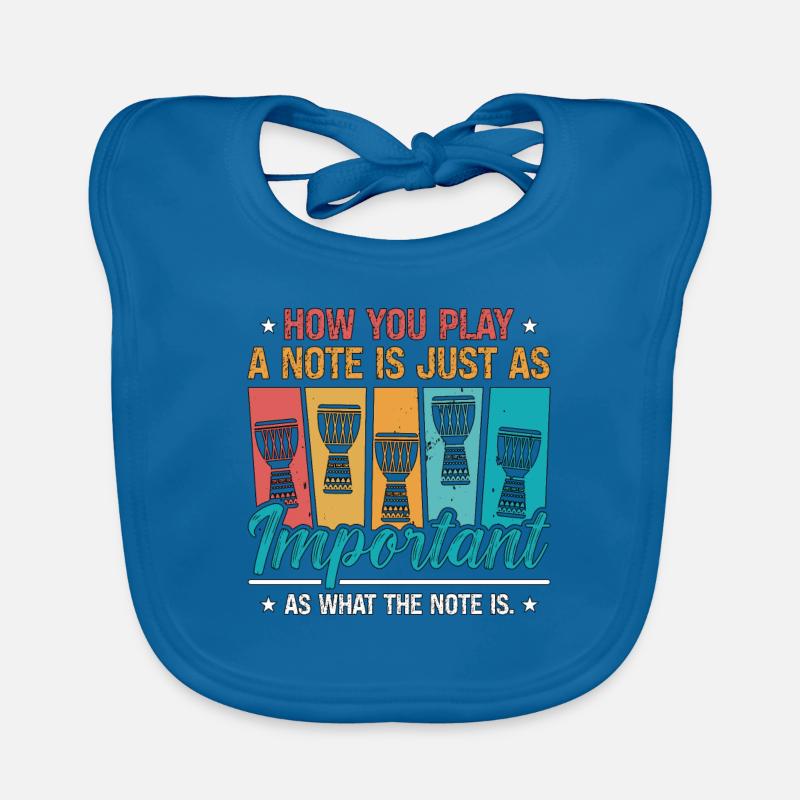 Djembé Comment vous jouez une note Rétro Drums Instrument Bavoir bio Bébé