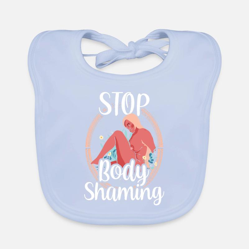 No more body shaming annoying bodyshaming Organic Baby Bibs