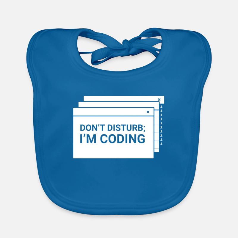 Stören Sie Nicht Ich Programmiere Coder Coding - Baby Bio-Lätzchen - Pfauenblau