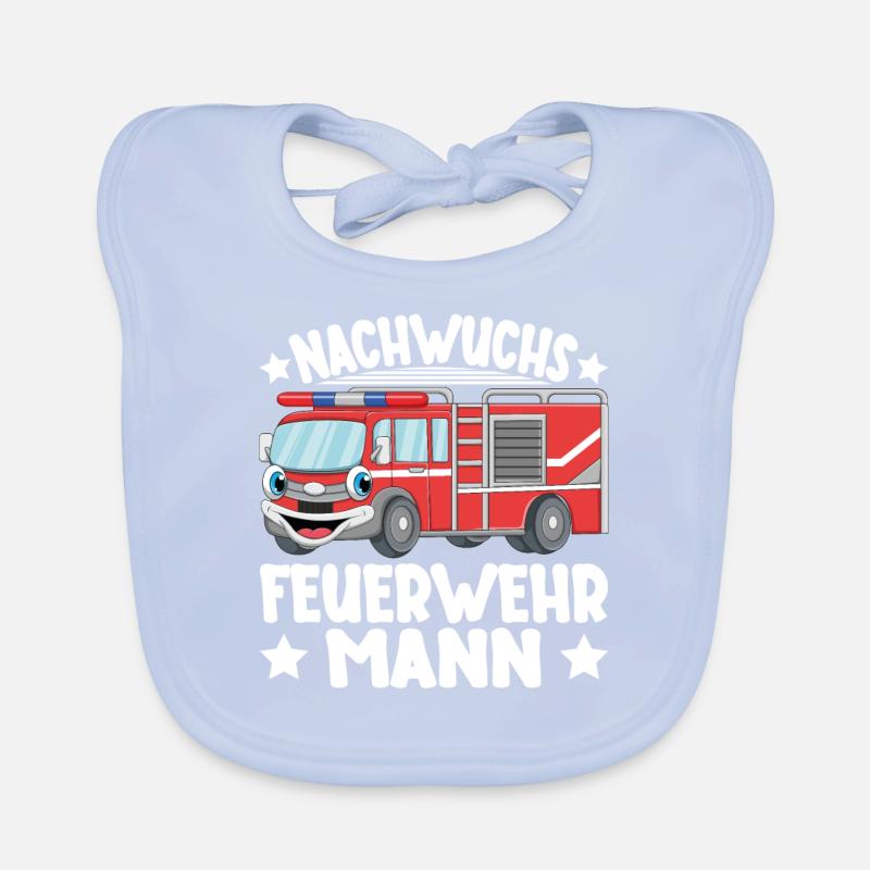 Kinder Junge Feuerwehr Nachwuchs Feuerwehrmann Baby Bio-Lätzchen