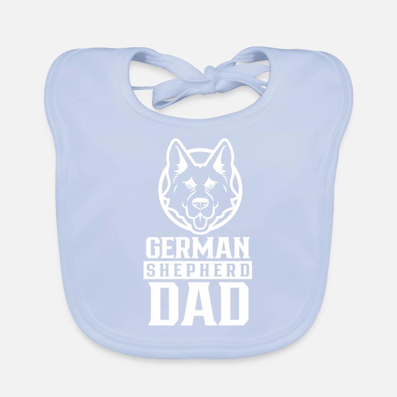 German Shepherd Papa Boy Type Pet Cute Organic Baby Bibs