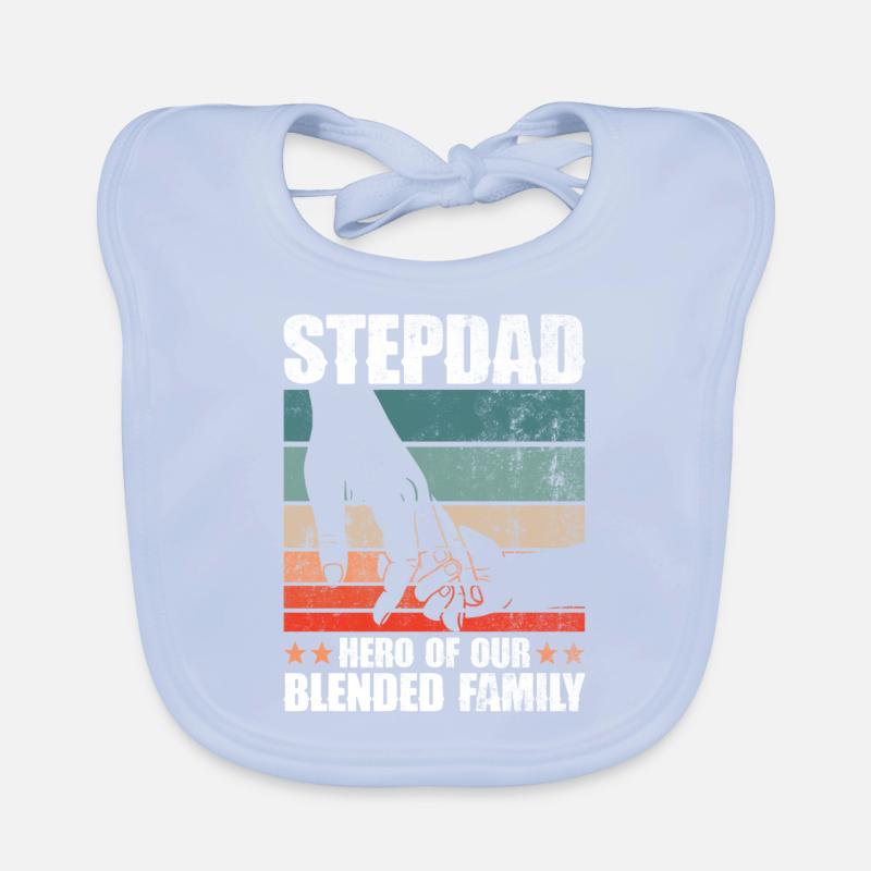 Stepfather Father's Day Stepdaddy Gift Quote Organic Baby Bibs