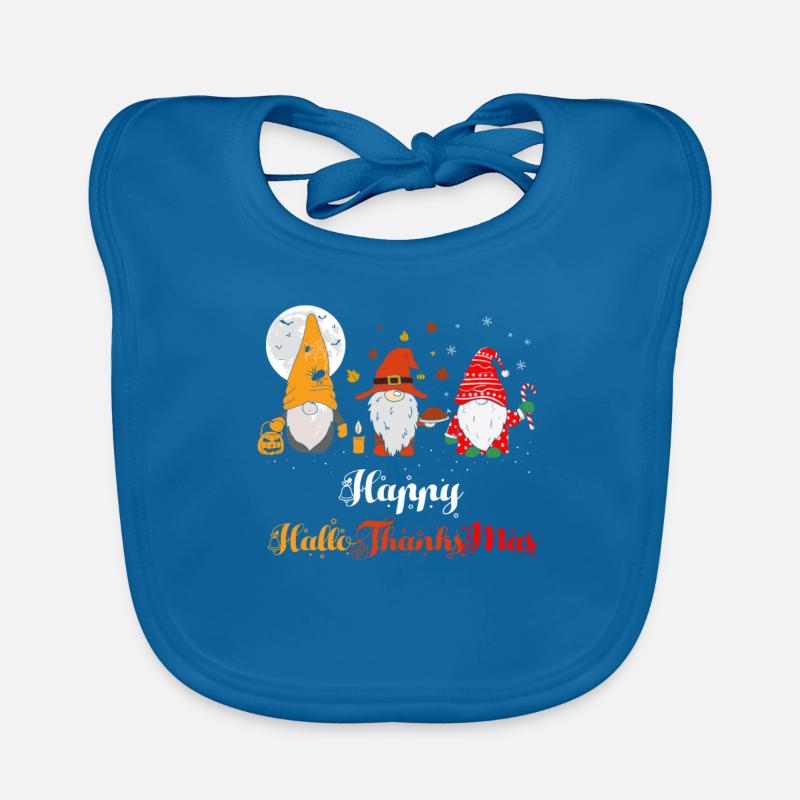 Happy HelloThanksMas Dwarves Halloween Christmas Organic Baby Bibs