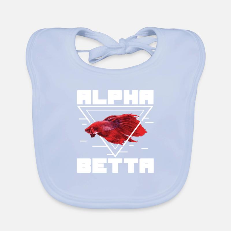 Funny Alpha Red Betta fish for a Organic Baby Bibs