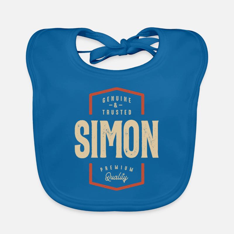 Simon Name Funny Personalized Birthday Simon Organic Baby Bibs