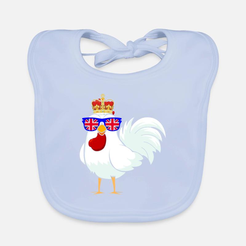 Chicken Queen Crown Angleterre Bavoir bio Bébé