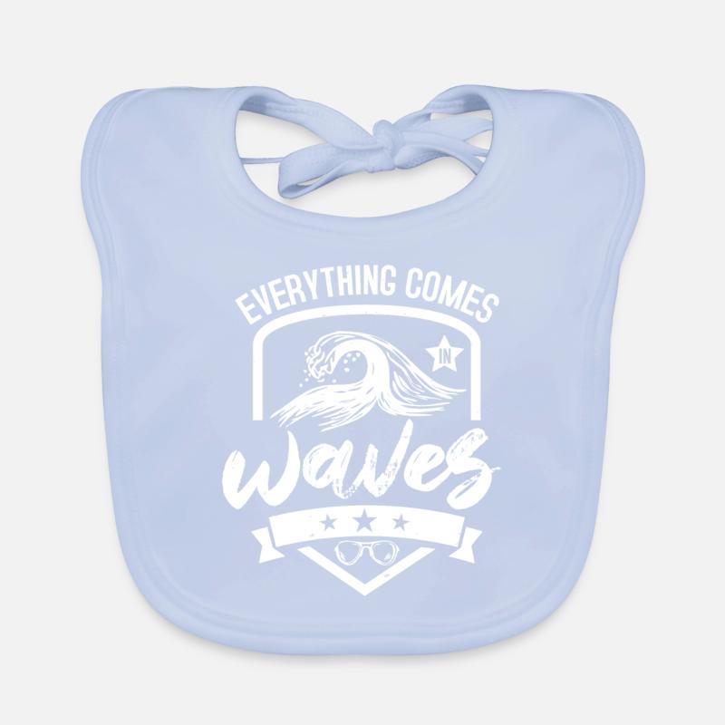 EVERYTHING COMES WAVES Organic Baby Bibs