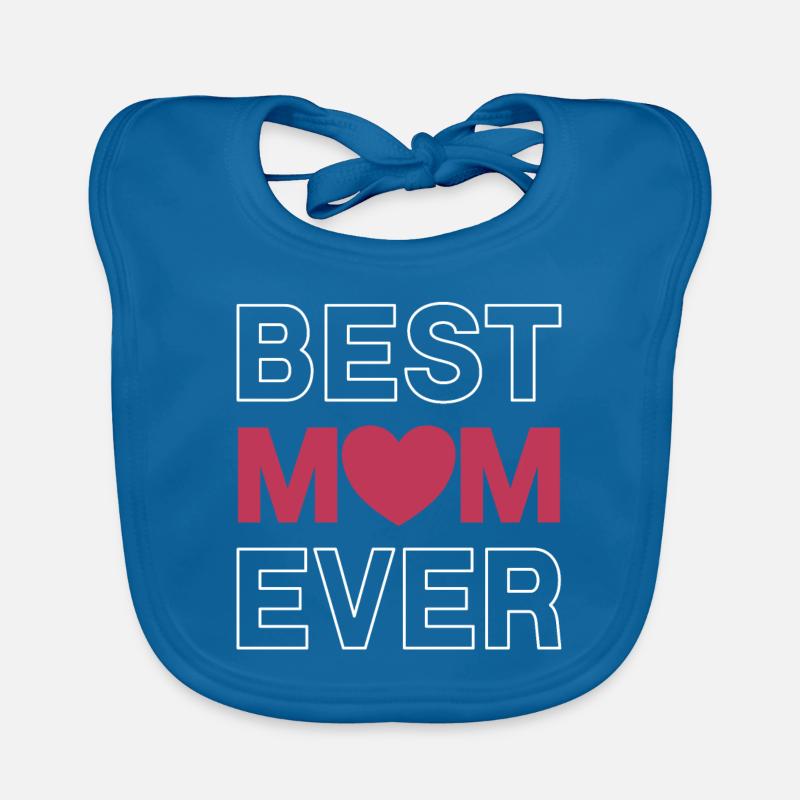 Meilleure maman de tous les temps - Bavoir bio Bébé - bleu paon