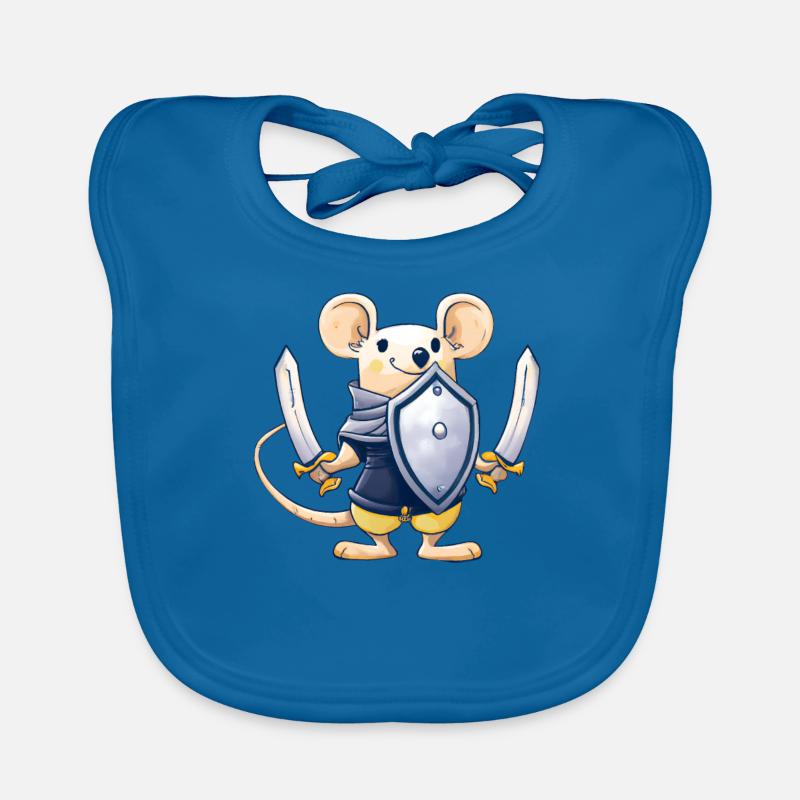 Cute Mouse Kawaii Sword Shield Knight Organic Baby Bibs