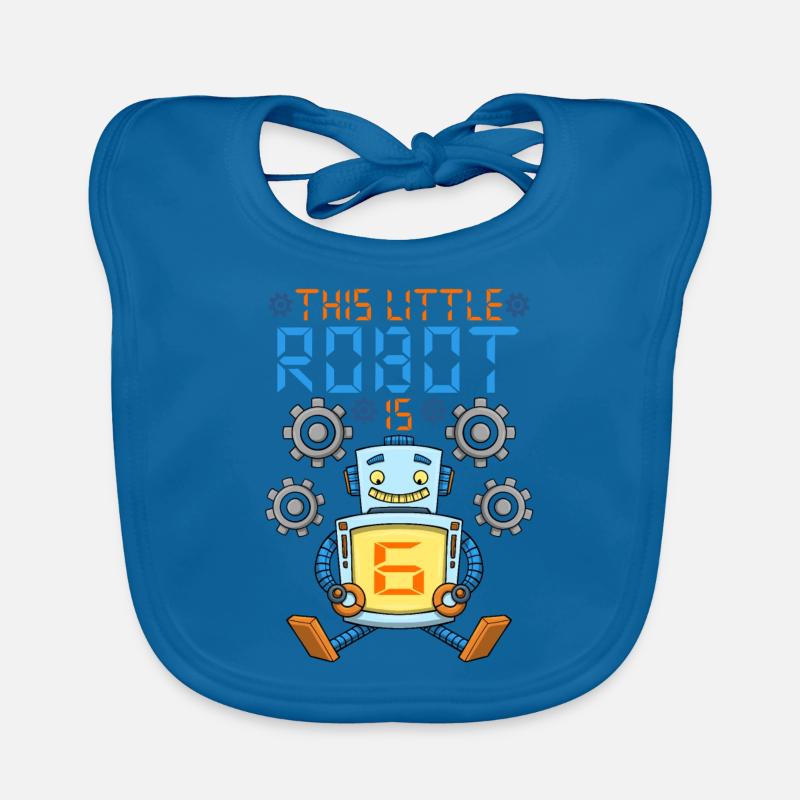 Roboter Geburtstag Outfit Junge 6. Roboter Geburtstagsfeier Baby Bio-Lätzchen