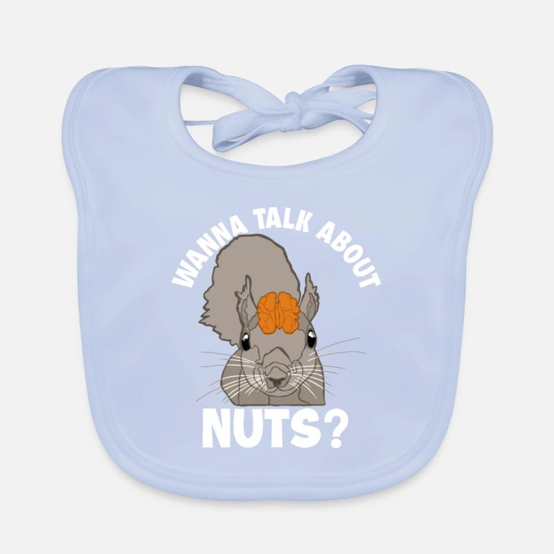 Wanna Talk About Nuts Squirrel Fox Squirrel Organic Baby Bibs