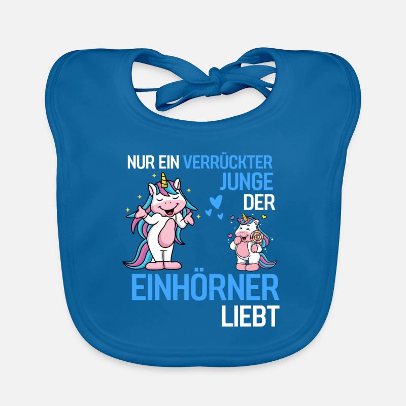 Verrückter Junge Einhörner Geschenk Tier Einhorn Baby Bio-Lätzchen