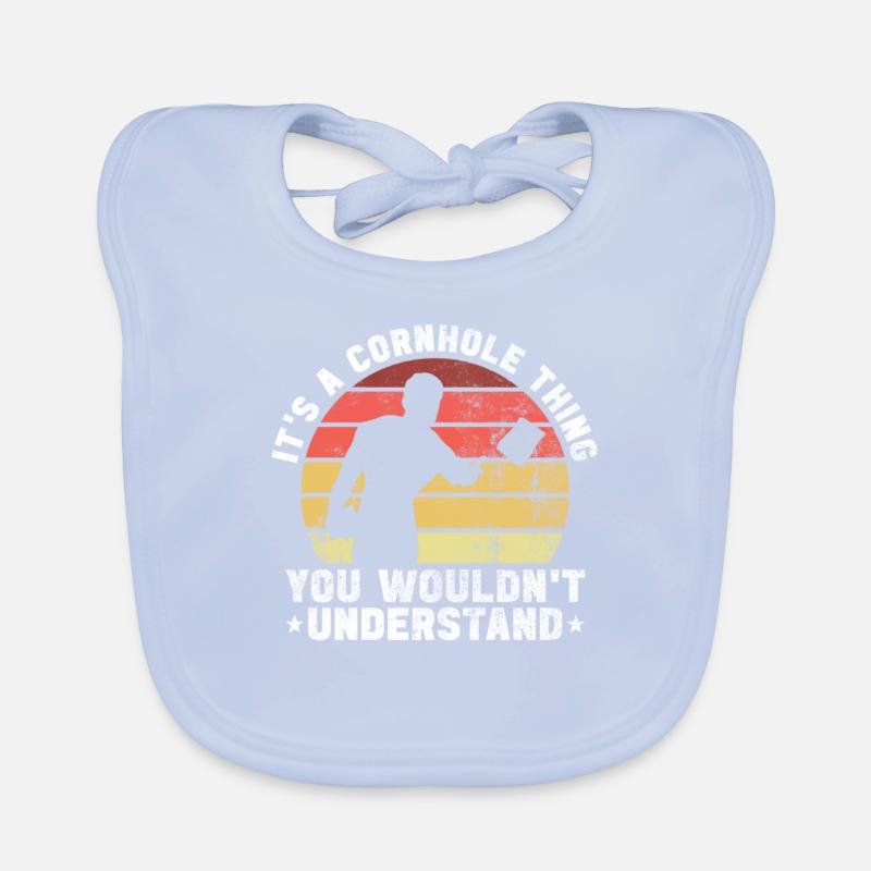 Cornhole Player Blind Hole - Funny Cornhole Organic Baby Bibs