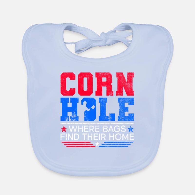 Cornhole Player Blind Hole - Funny Cornhole Organic Baby Bibs