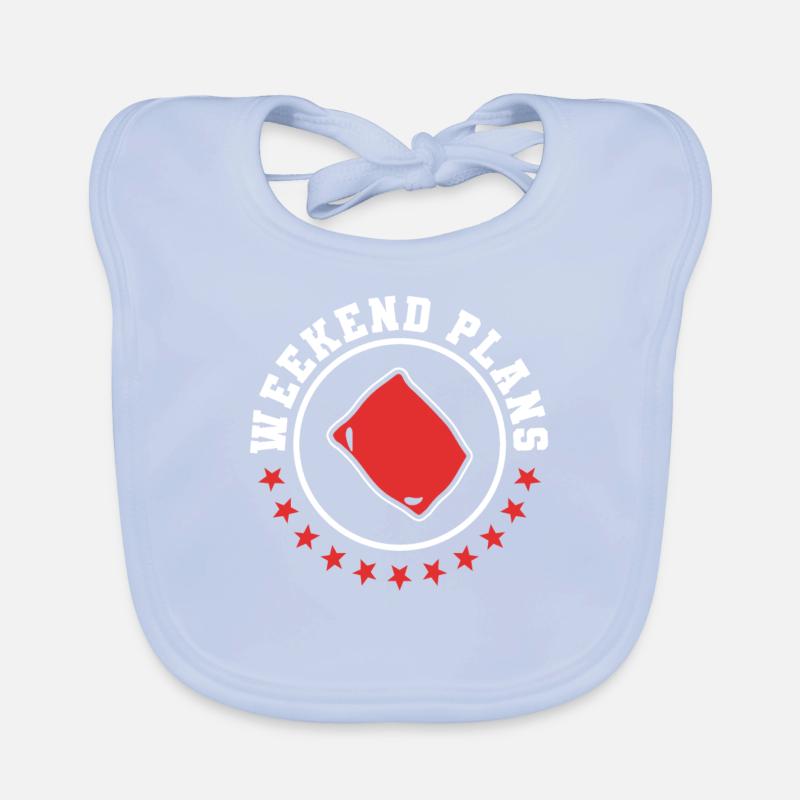 Weekend Plans - Funny Cornhole Organic Baby Bibs