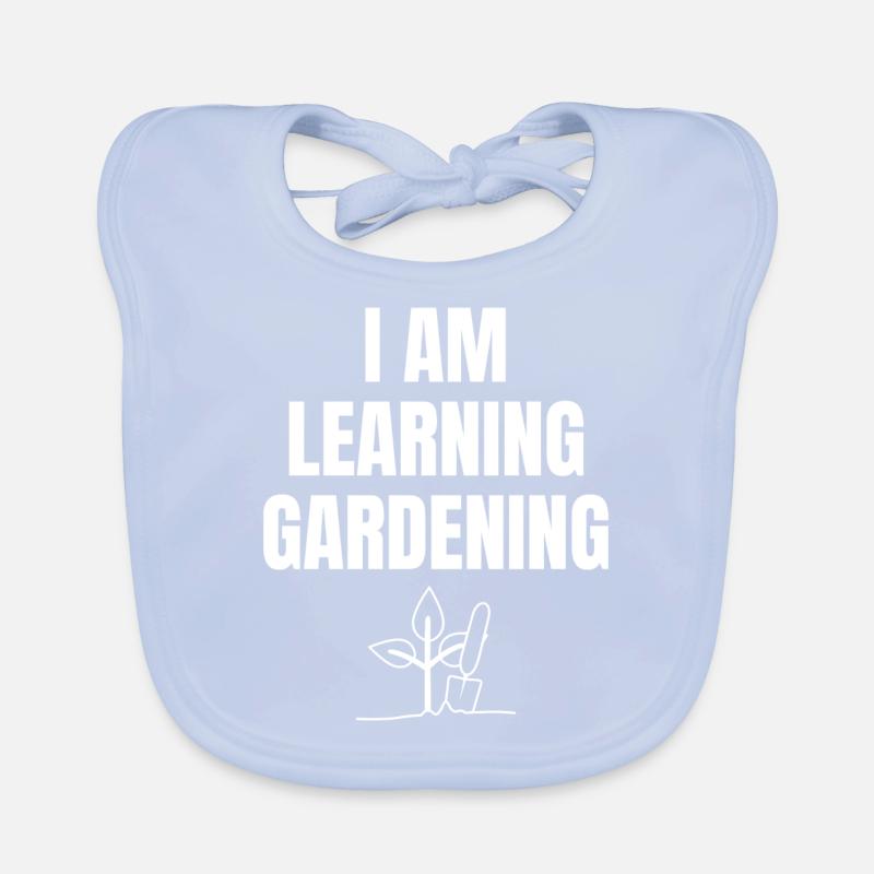 Ich lerne Gärtnern Spruch Englisch Baby Bio-Lätzchen