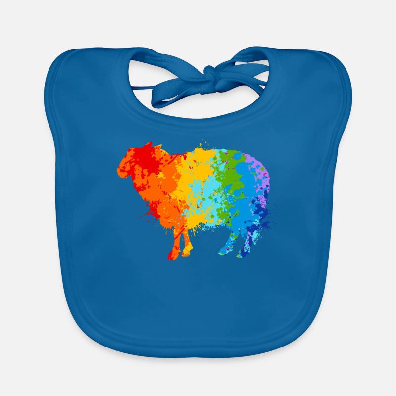 Sheep Splash Art Shepherd Organic Baby Bibs