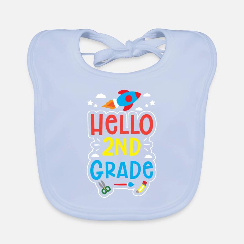 Hello 2nd Class Second Class Second Grader Organic Baby Bibs
