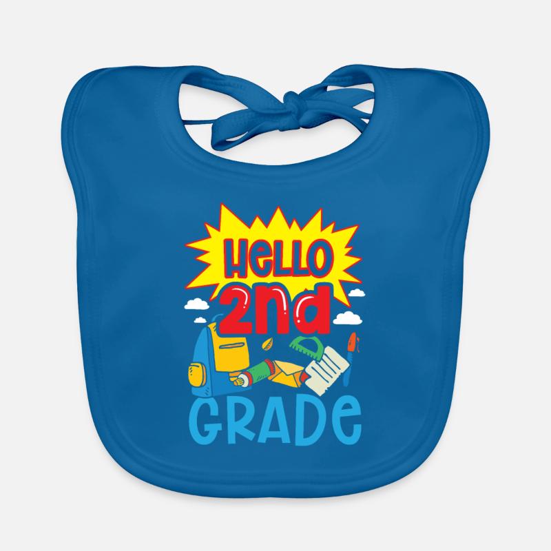 Hello 2nd Class Second Class Second Grader Organic Baby Bibs