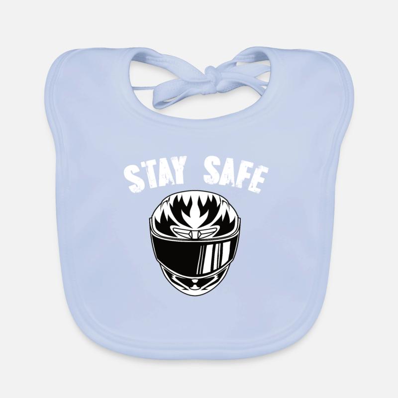 Motorcycle Helmet Stay Safe Organic Baby Bibs