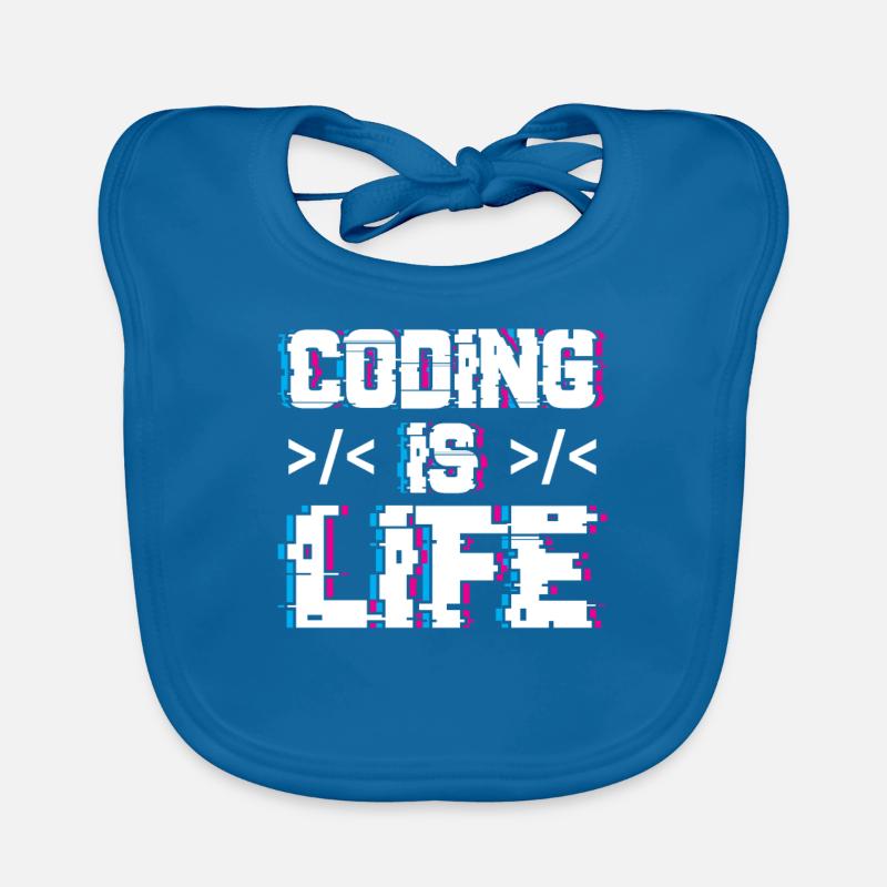 Coding is Life Programmer Coder Code Organic Baby Bibs