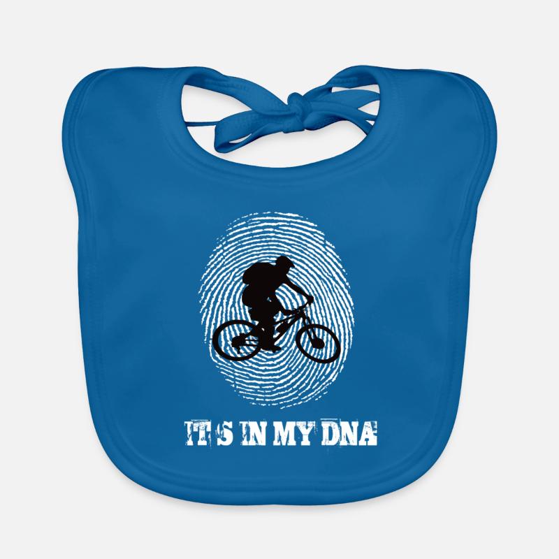 VTT c’est dans mon ADN - Bavoir bio Bébé - bleu paon