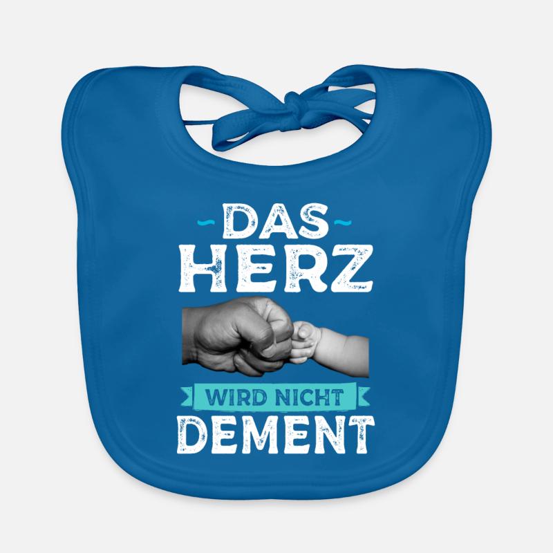 Das Herz Wird Nicht Dement Pflege - Baby Bio-Lätzchen - Pfauenblau