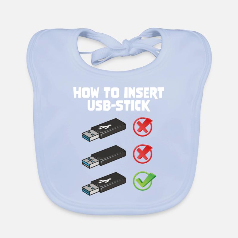 How To Insert USB Stick Funny Programmer Meme Baby Bio-Lätzchen