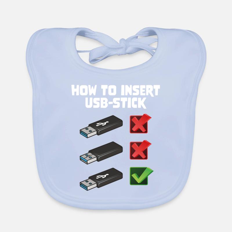 How To Insert USB Stick Funny Programmer Meme Baby Bio-Lätzchen
