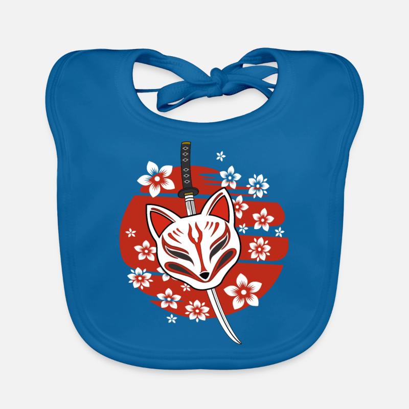 Kit de masque d’anime japonais - Bavoir bio Bébé - bleu paon